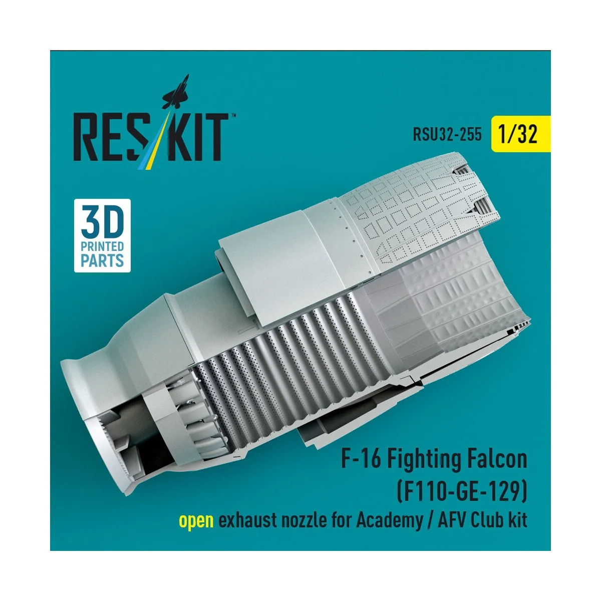 F-16 Fighting Falcon (F110-GE-129) open exhaust nozzle for Academy ...