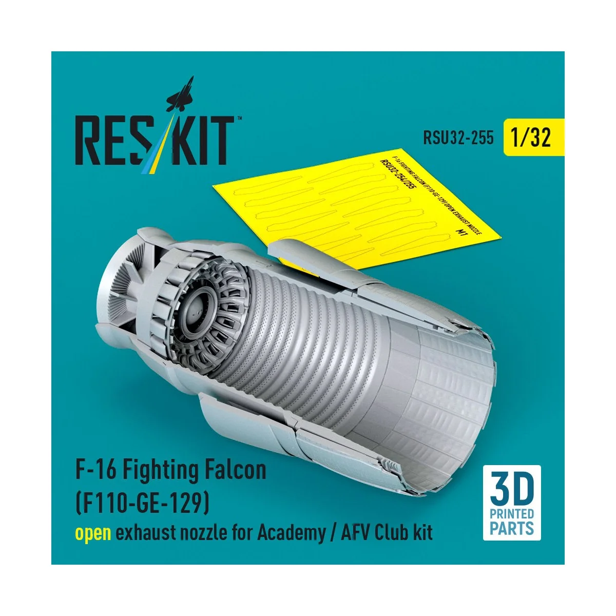 F-16 Fighting Falcon (F110-GE-129) open exhaust nozzle for Academy ...