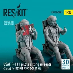 USAF F-111 pilots sitting in seats (2 pcs) for RESKIT RSK32-0002 ki...