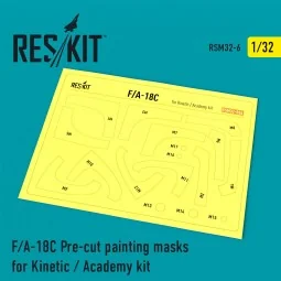 F/A-18C Hornet Pre-cut painting masks for Kinetic / Academy kit, 1/...