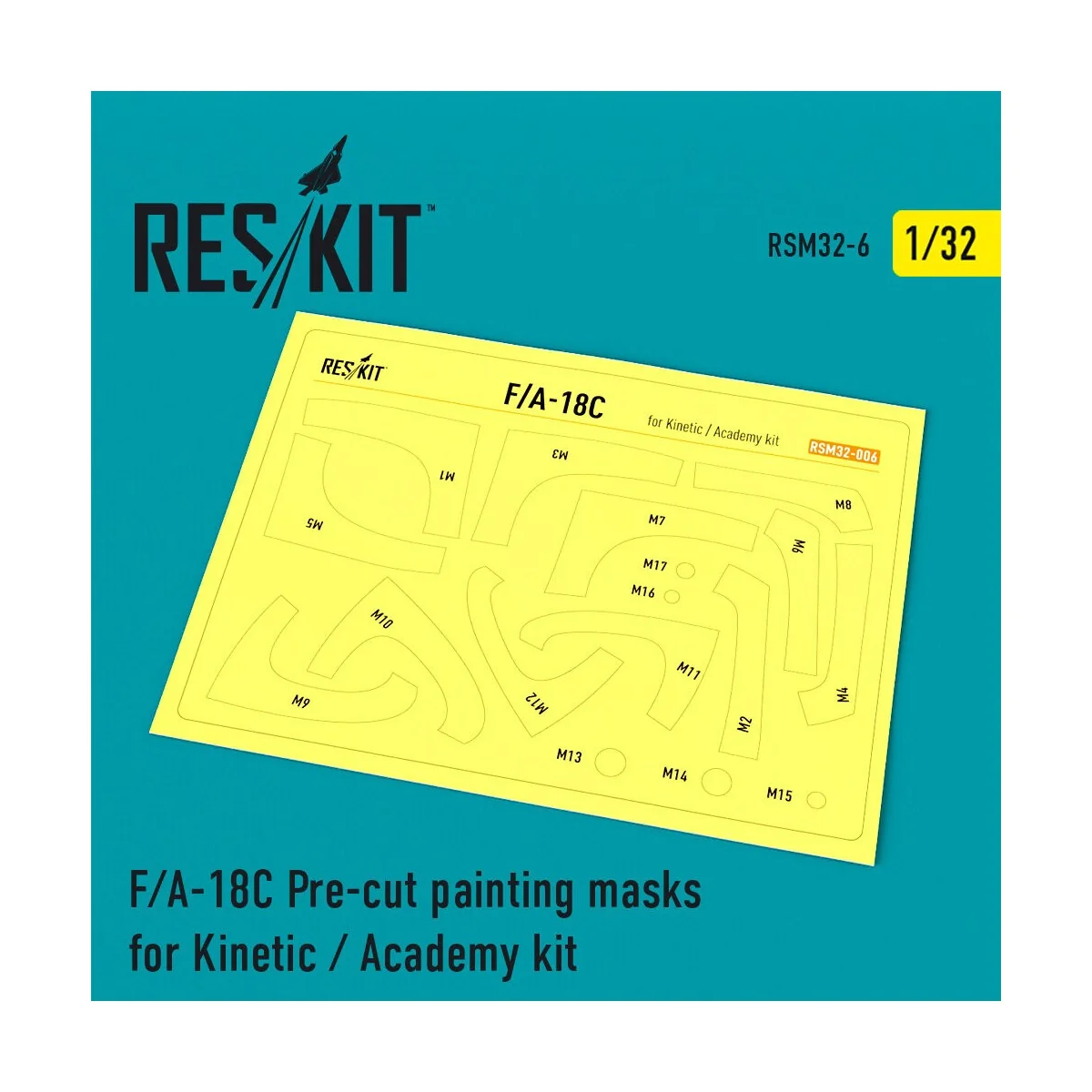F/A-18C Hornet Pre-cut painting masks for Kinetic / Academy kit, 1/... F/A-18C Hornet Pre-cut painting masks for Kinetic / Academy kit, 1/...