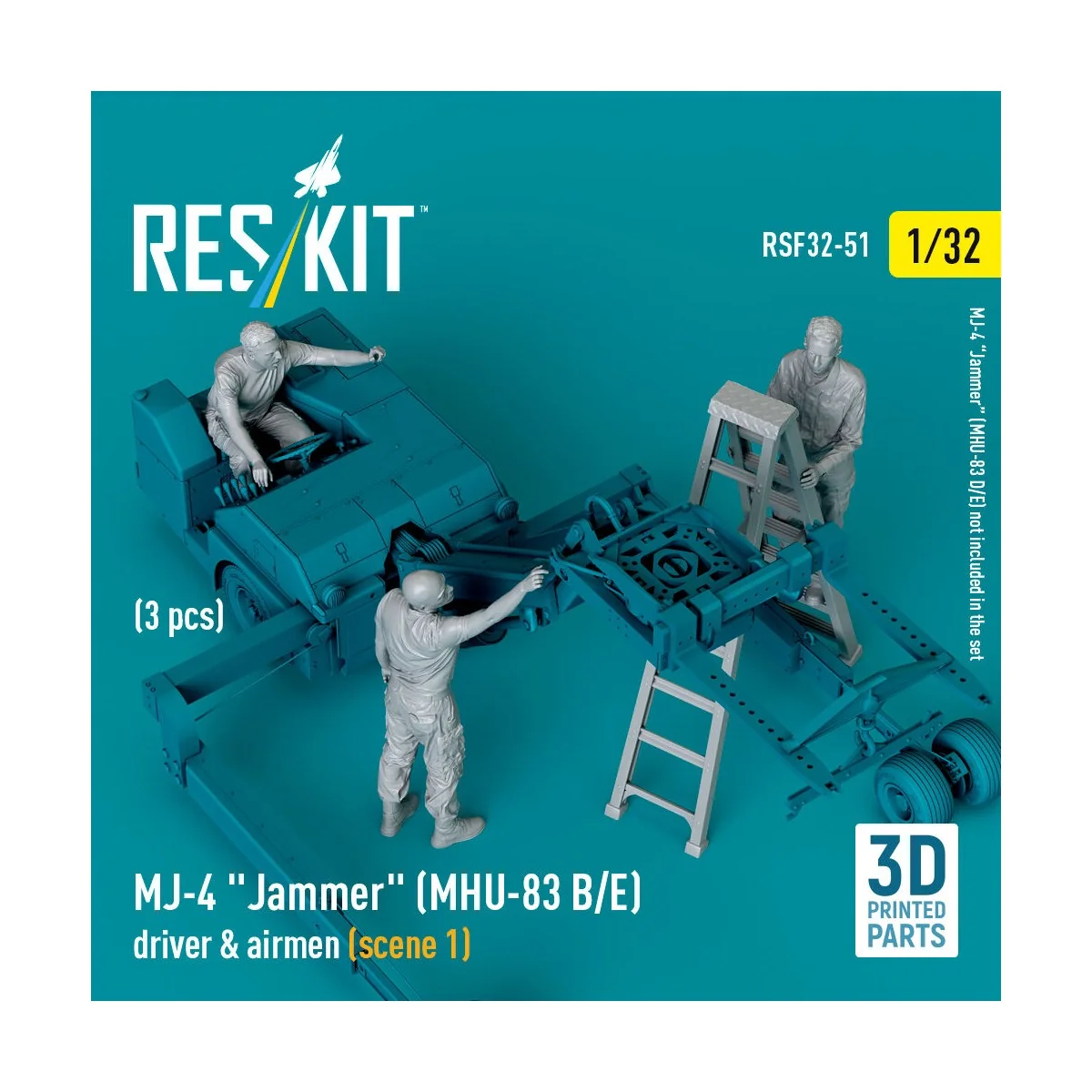 MJ-4 Jammer (MHU-83 B/E) driver & airmen (scene 1) (3 pcs) (3D Prin...