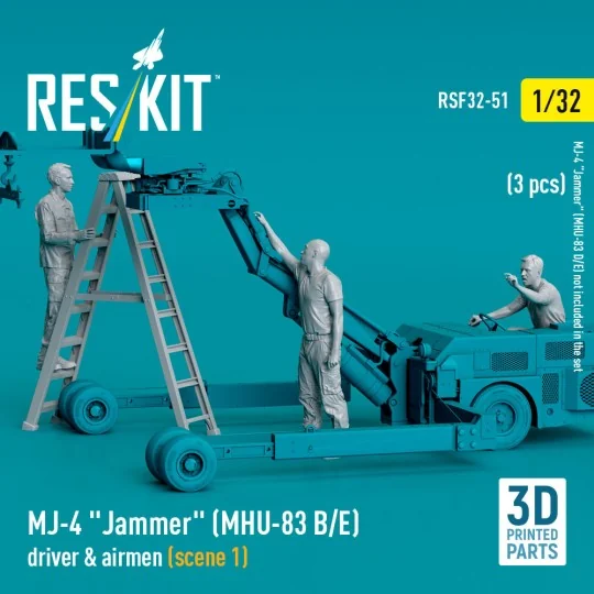 MJ-4 Jammer (MHU-83 B/E) driver & airmen (scene 1) (3 pcs) (3D Prin...