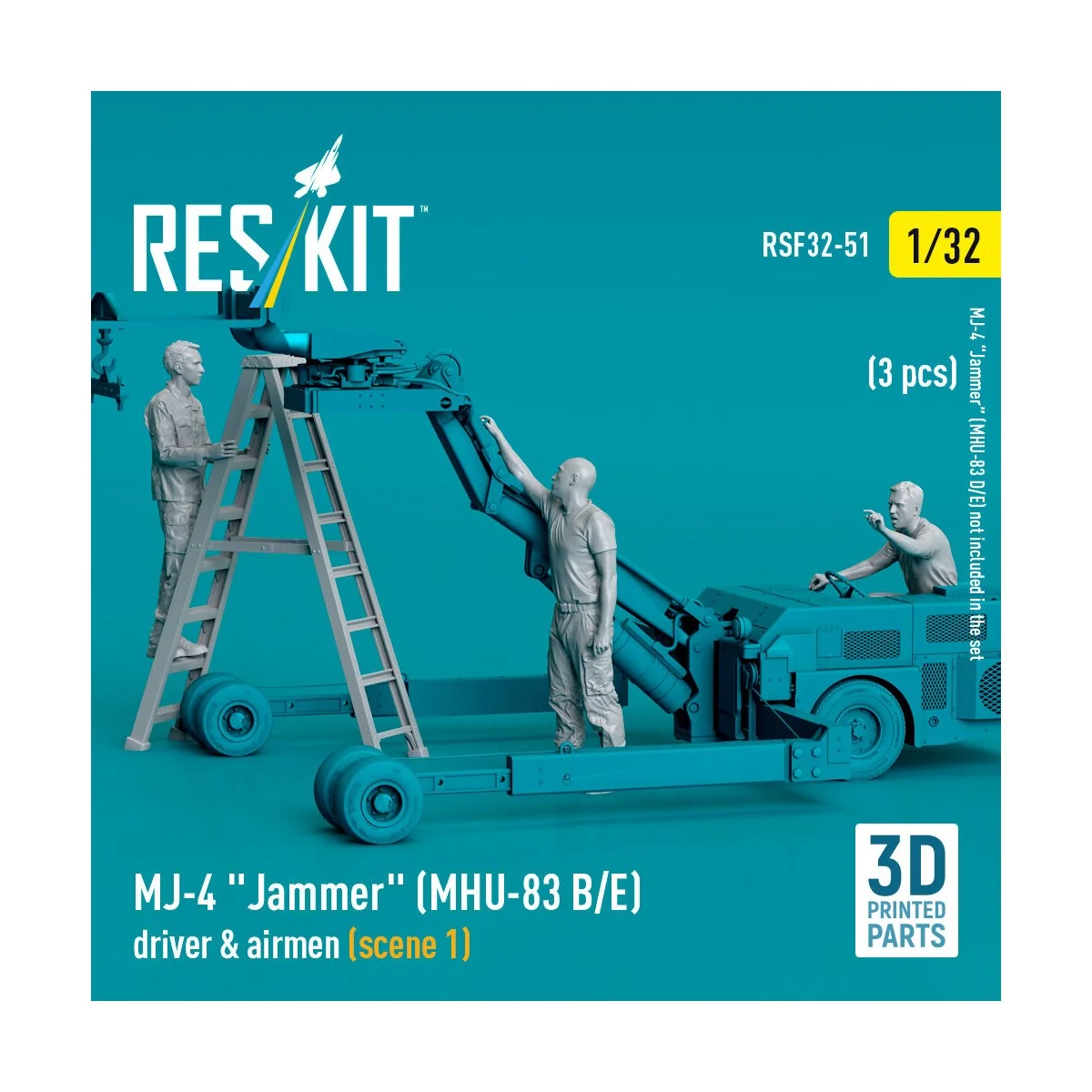 MJ-4 Jammer (MHU-83 B/E) driver & airmen (scene 1) (3 pcs) (3D Prin...