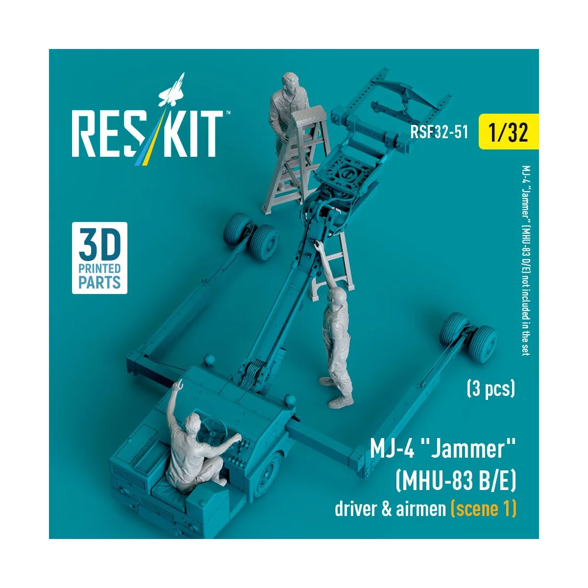 MJ-4 Jammer (MHU-83 B/E) driver & airmen (scene 1) (3 pcs) (3D Prin...