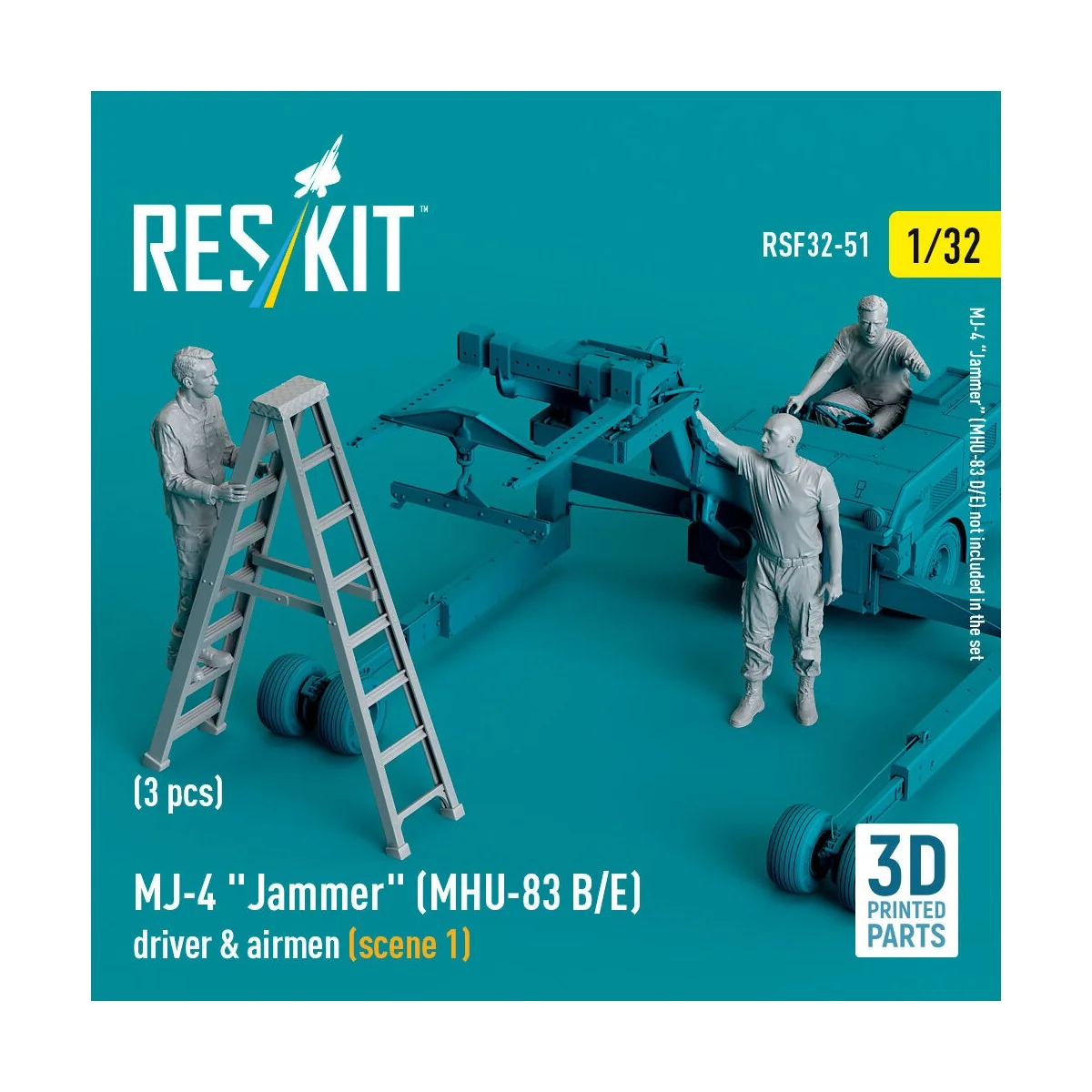 MJ-4 Jammer (MHU-83 B/E) driver & airmen (scene 1) (3 pcs) (3D Prin...