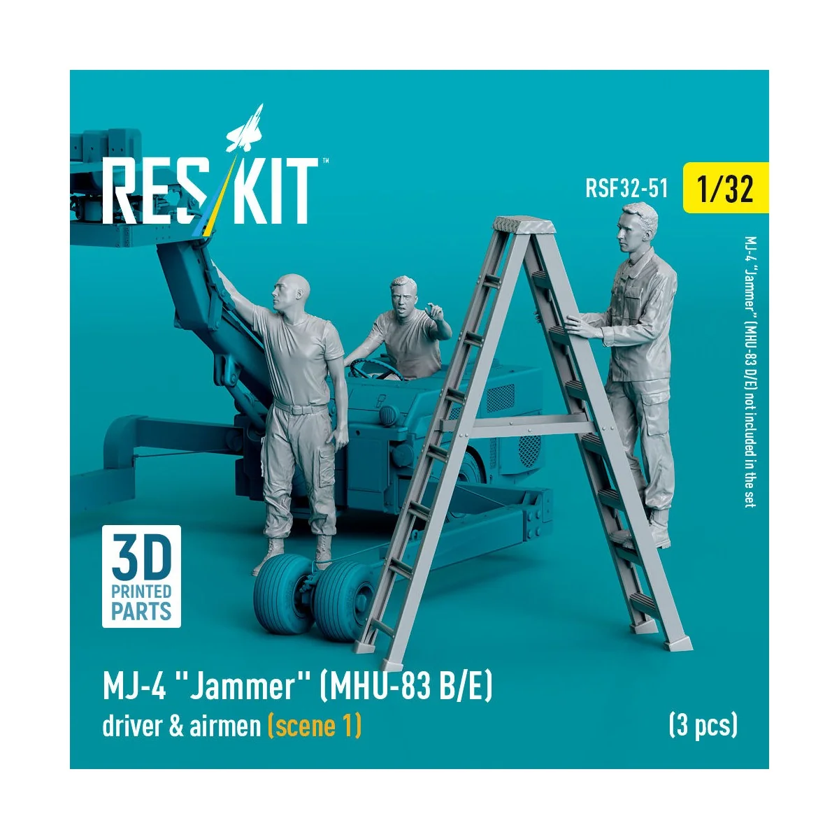 MJ-4 Jammer (MHU-83 B/E) driver & airmen (scene 1) (3 pcs) (3D Prin...
