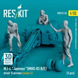 MJ-4 Jammer (MHU-83 B/E) driver & airmen (scene 2) (3 pcs) (3D Prin...