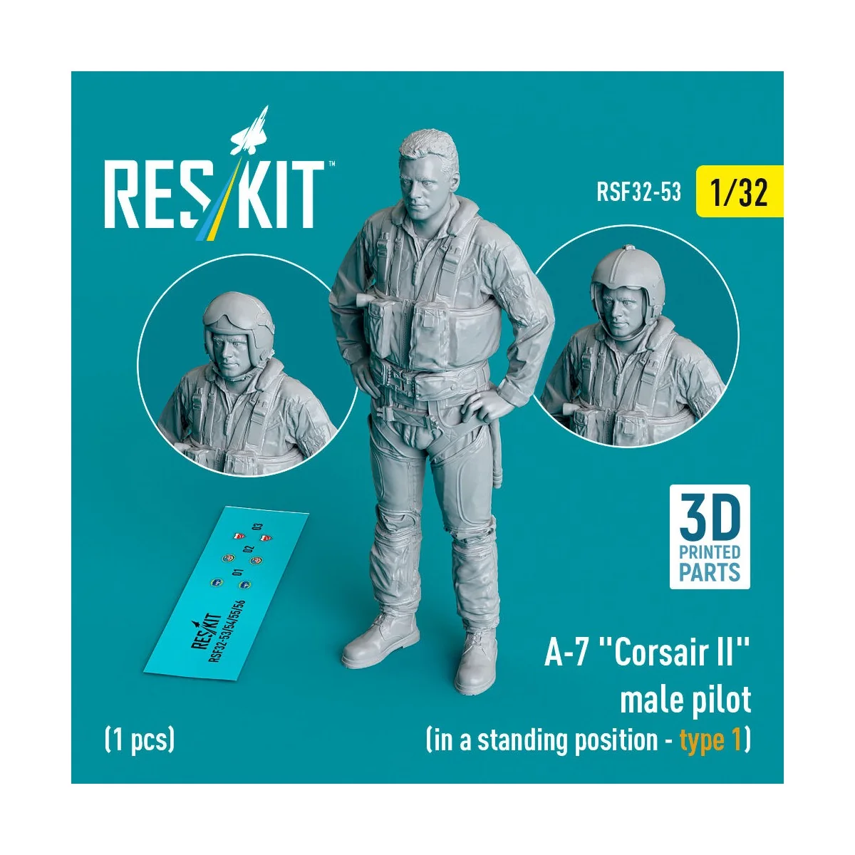 A-7 Corsair II male pilot (in a standing position - type 1) (1 pcs)... A-7 Corsair II male pilot (in a standing position - type 1) (1 pcs)...