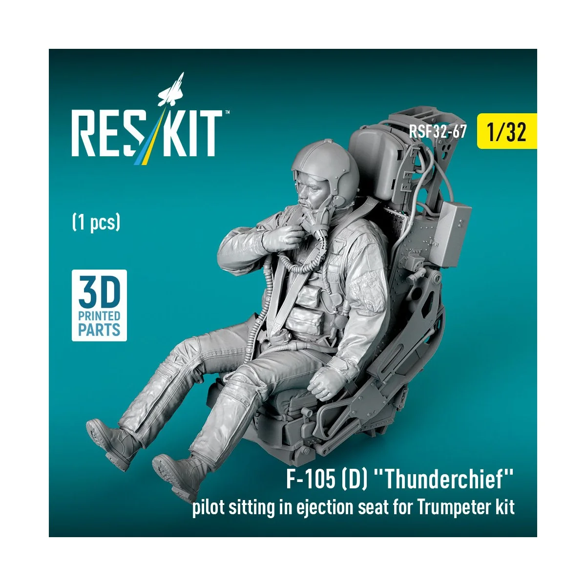 F-105D Thunderchief pilot sitting in ejection seat for Trumpeter ki...