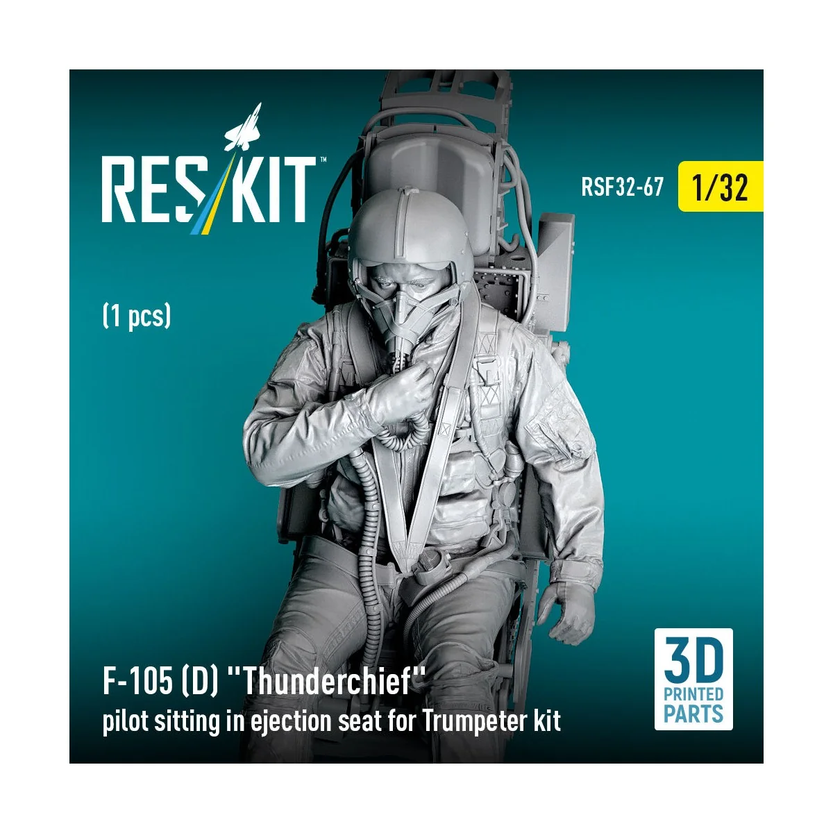 F-105D Thunderchief pilot sitting in ejection seat for Trumpeter ki...