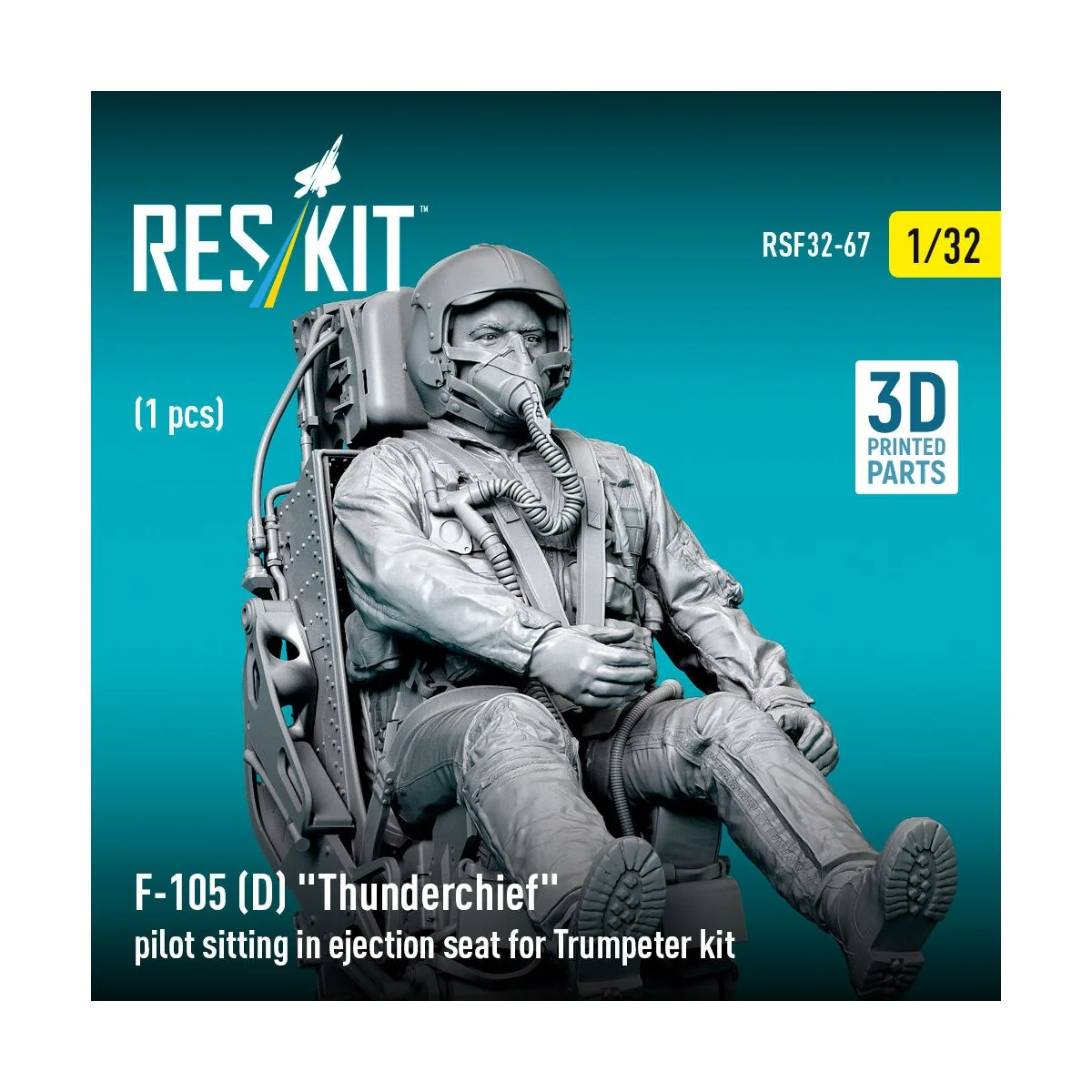 F-105D Thunderchief pilot sitting in ejection seat for Trumpeter ki...