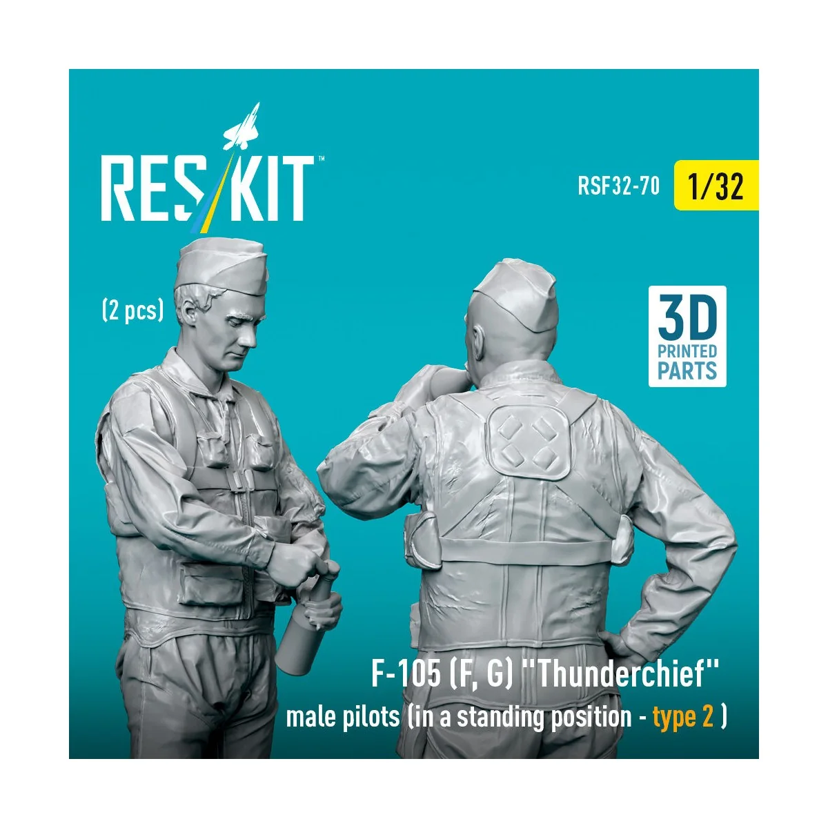 F-105 (F, G) Thunderchief male pilots (in a standing position - typ... F-105 (F, G) Thunderchief male pilots (in a standing position - typ...