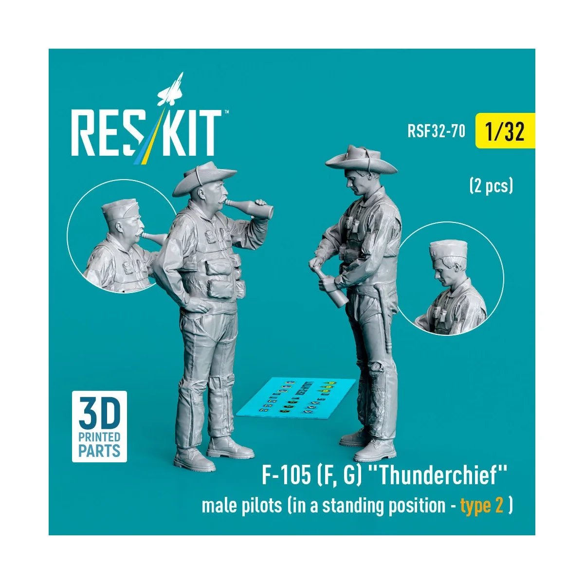 F-105 (F, G) Thunderchief male pilots (in a standing position - typ... F-105 (F, G) Thunderchief male pilots (in a standing position - typ...