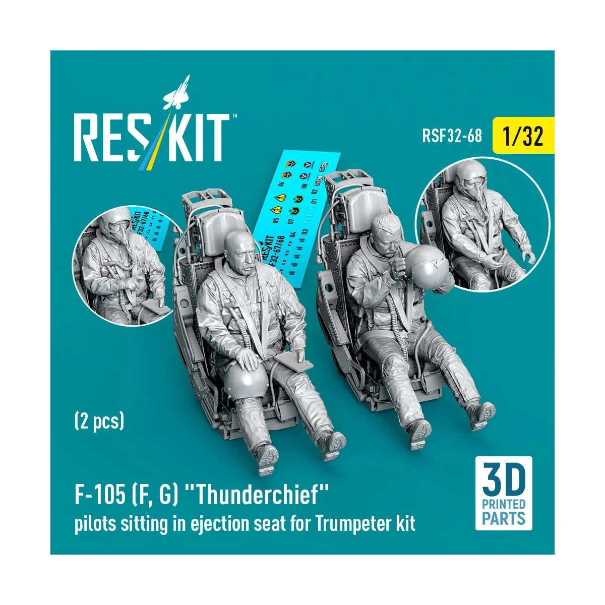 F-105F/G Thunderchief pilots sitting in ejection seat for Trumpeter...