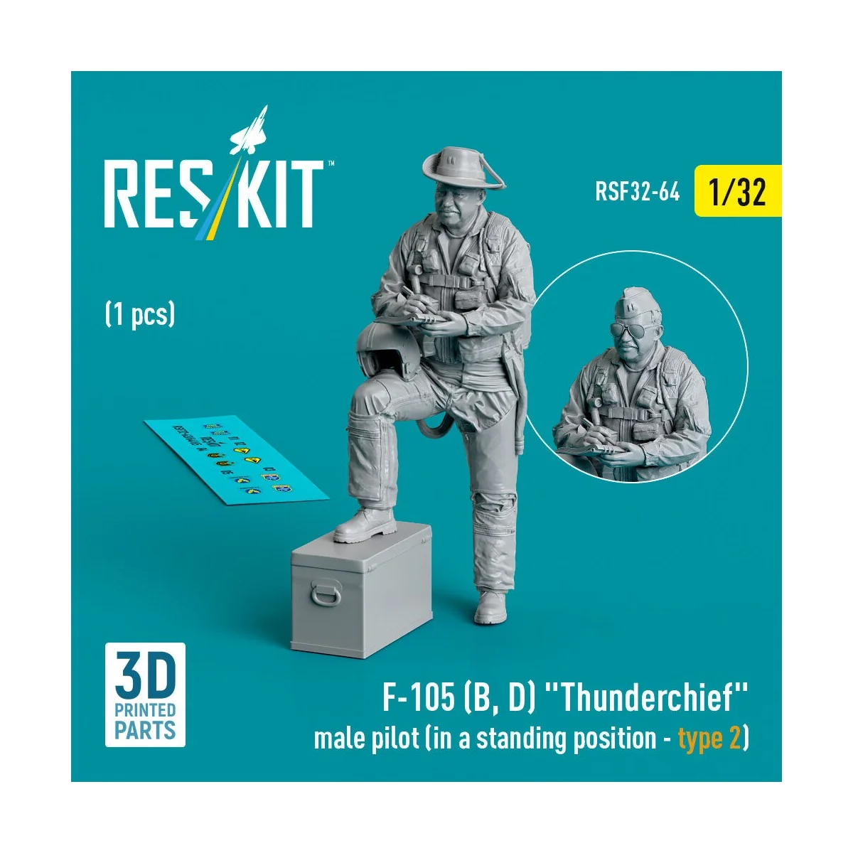 F-105 (D, F, G) Thunderchief male pilot (in a standing position - t...