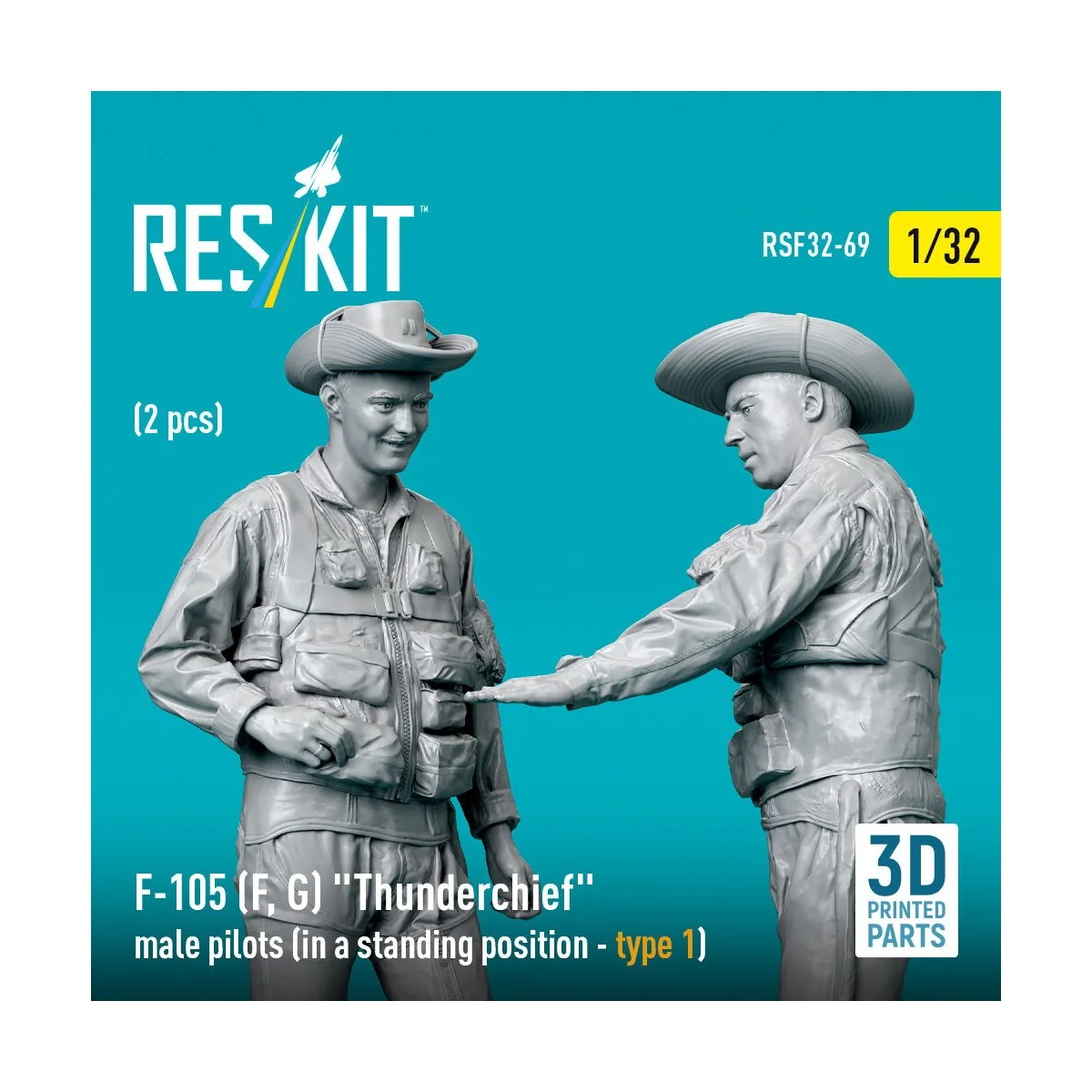 F-105 (F, G) Thunderchief male pilots (in a standing position - typ... F-105 (F, G) Thunderchief male pilots (in a standing position - typ...