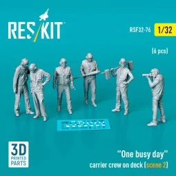 One busy day carrier crew on deck (scene 2) (6 pcs) (3D Printed), 1...