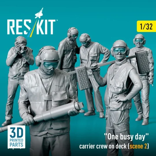 One busy day carrier crew on deck (scene 2) (6 pcs) (3D Printed), 1...