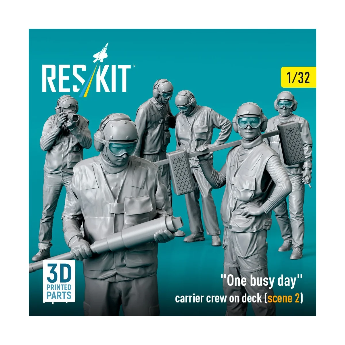 One busy day carrier crew on deck (scene 2) (6 pcs) (3D Printed), 1...