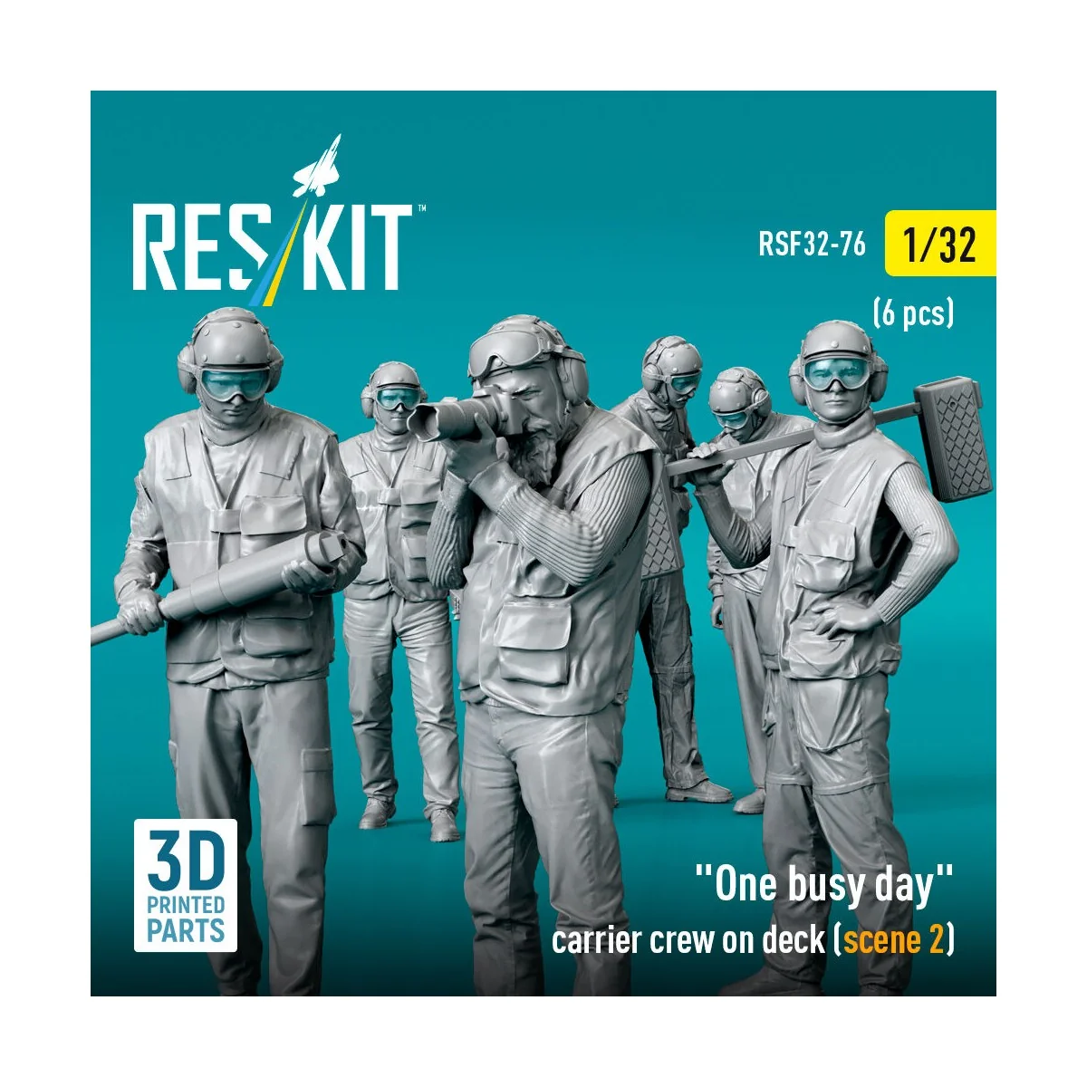 One busy day carrier crew on deck (scene 2) (6 pcs) (3D Printed), 1...