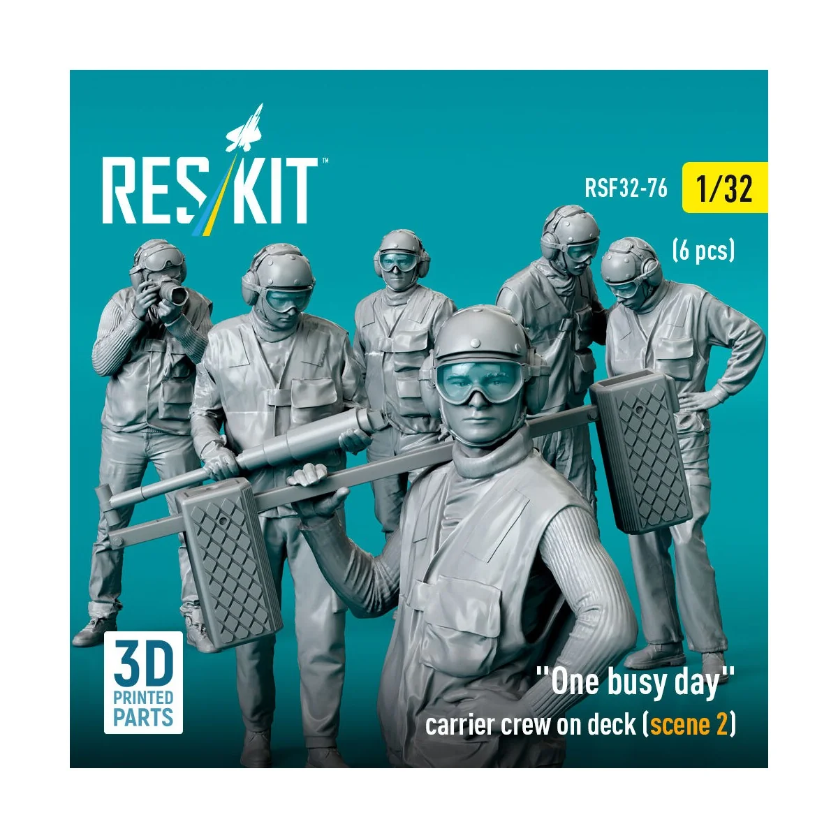 One busy day carrier crew on deck (scene 2) (6 pcs) (3D Printed), 1...