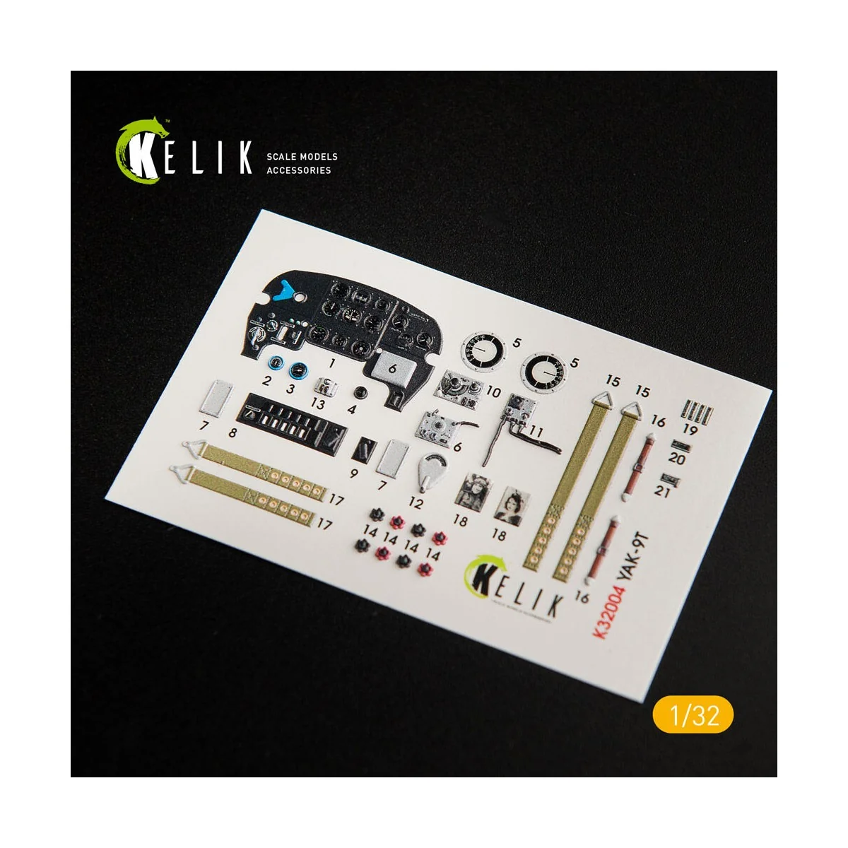 Yak-9T interior 3D decals for ICM kit, 1/32 - Kelik K32004