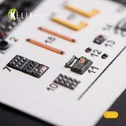 AH-1G Cobra interior 3D decals for ICM kit, 1/32 - Kelik K32003