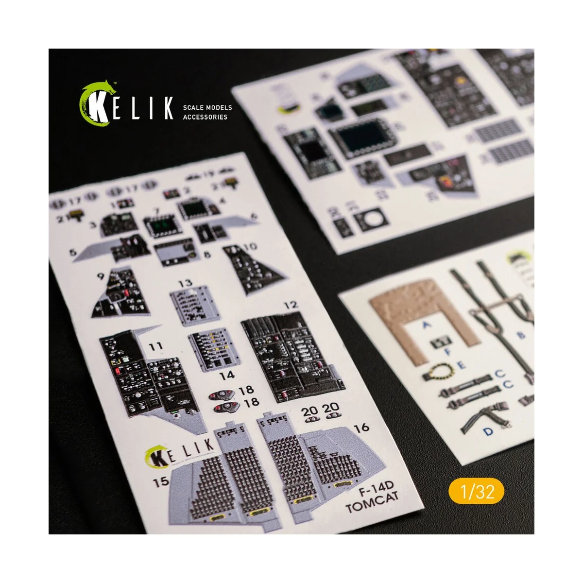 F-14D Super Tomcat - Interior 3D Decal for Trumpeter kit, 1/32 - Ke...