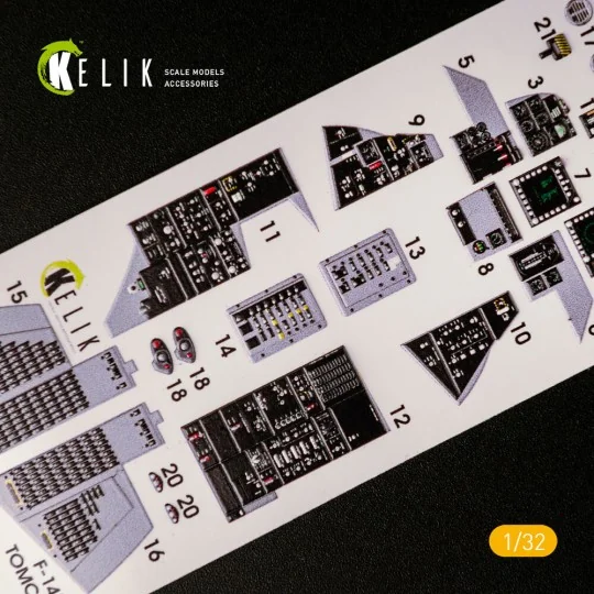 F-14D Super Tomcat - Interior 3D Decal for Trumpeter kit, 1/32 - Ke...