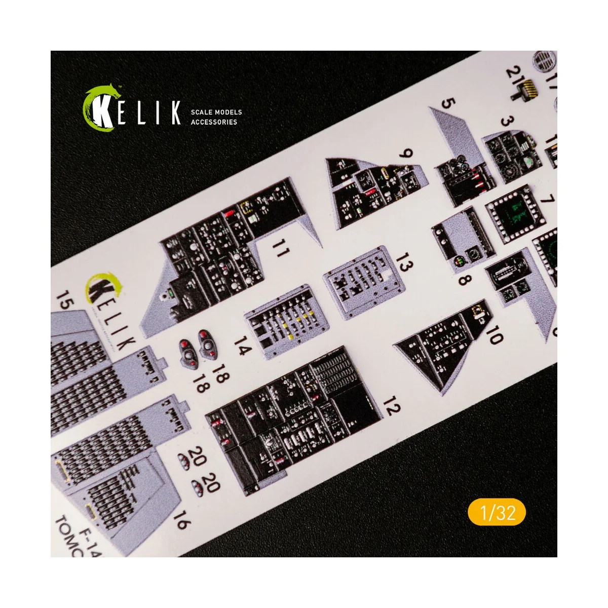 F-14D Super Tomcat - Interior 3D Decal for Trumpeter kit, 1/32 - Ke...