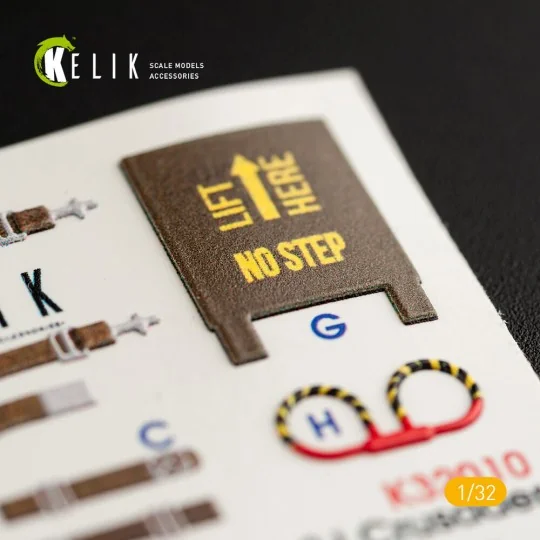 F-8J Crusader- Interior 3D Decal for Trumpeter kit, 1/32 - Kelik K3...