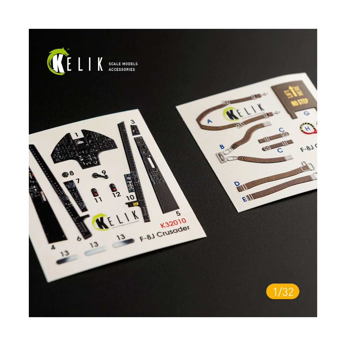 F-8J Crusader- Interior 3D Decal for Trumpeter kit - Kelik K32010