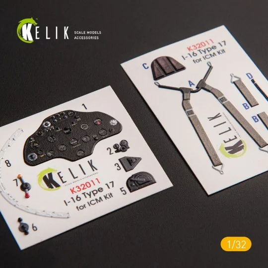 I-16 type 17 - Interior 3D Decal for ICM kit, 1/32 - Kelik K32011