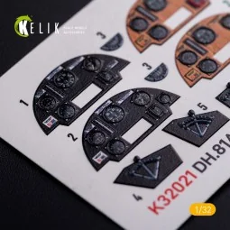 DH.81A Tiger Moth - Interior 3D Decal for ICM kit, 1/32 - Kelik K32021