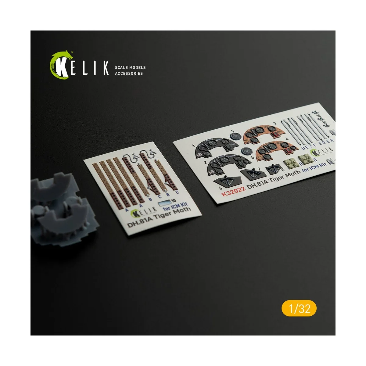 DH.81A Tiger Moth - Interior 3D Decal with 3D printed parts for ICM...