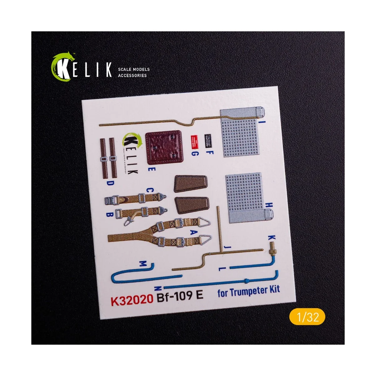 BF-109 E - Interior 3D Decal with 3D printed parts for Trumpeter ki...