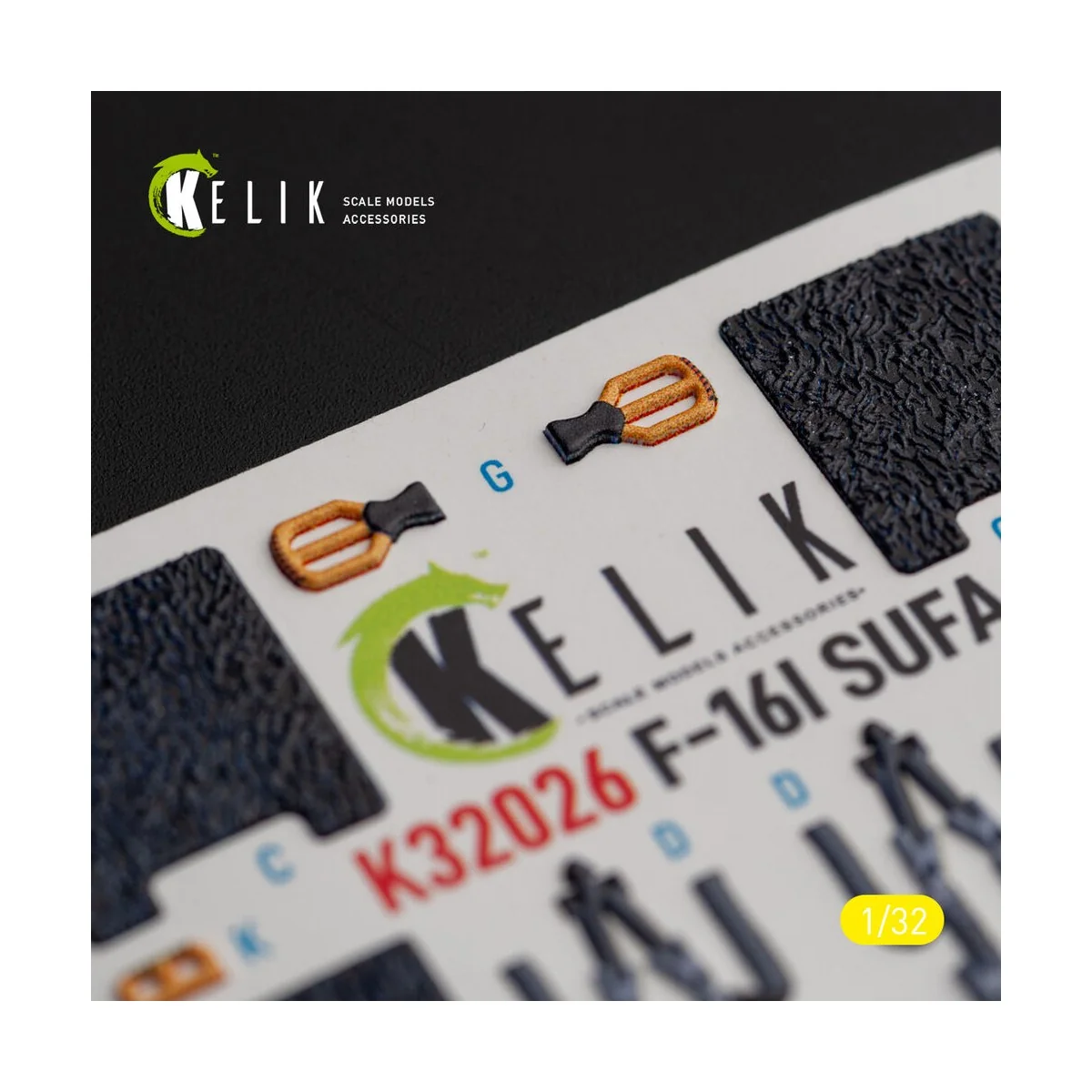 F-16I Sufa - interior 3D decals for Academy kit, 1/32 - Kelik K32026
