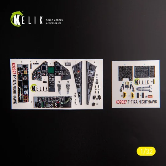 F-117A - Type 1 interior 3D decals for Trumpeter kit, 1/32 - Kelik ...