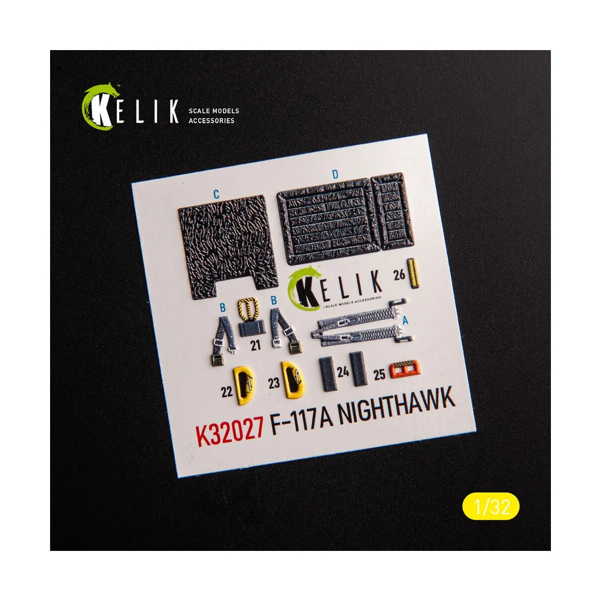 F-117A - Type 1 interior 3D decals for Trumpeter kit - Kelik K32027