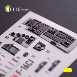 F-16CJ - interior 3D decals for Tamiya kit - Kelik K32036
