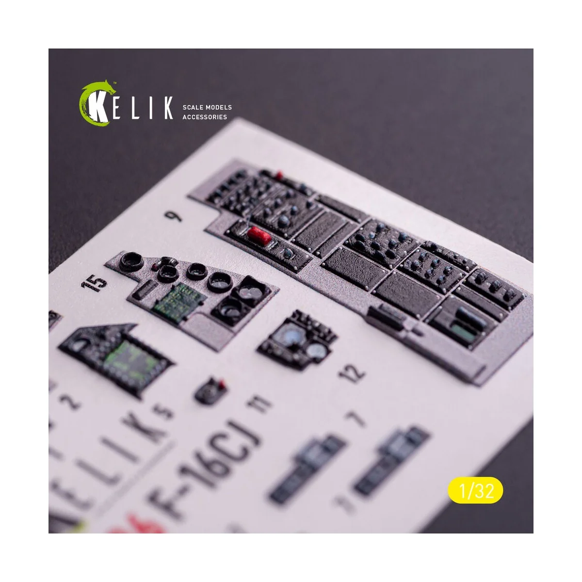 F-16CJ - interior 3D decals for Tamiya kit, 1/32 - Kelik K32036