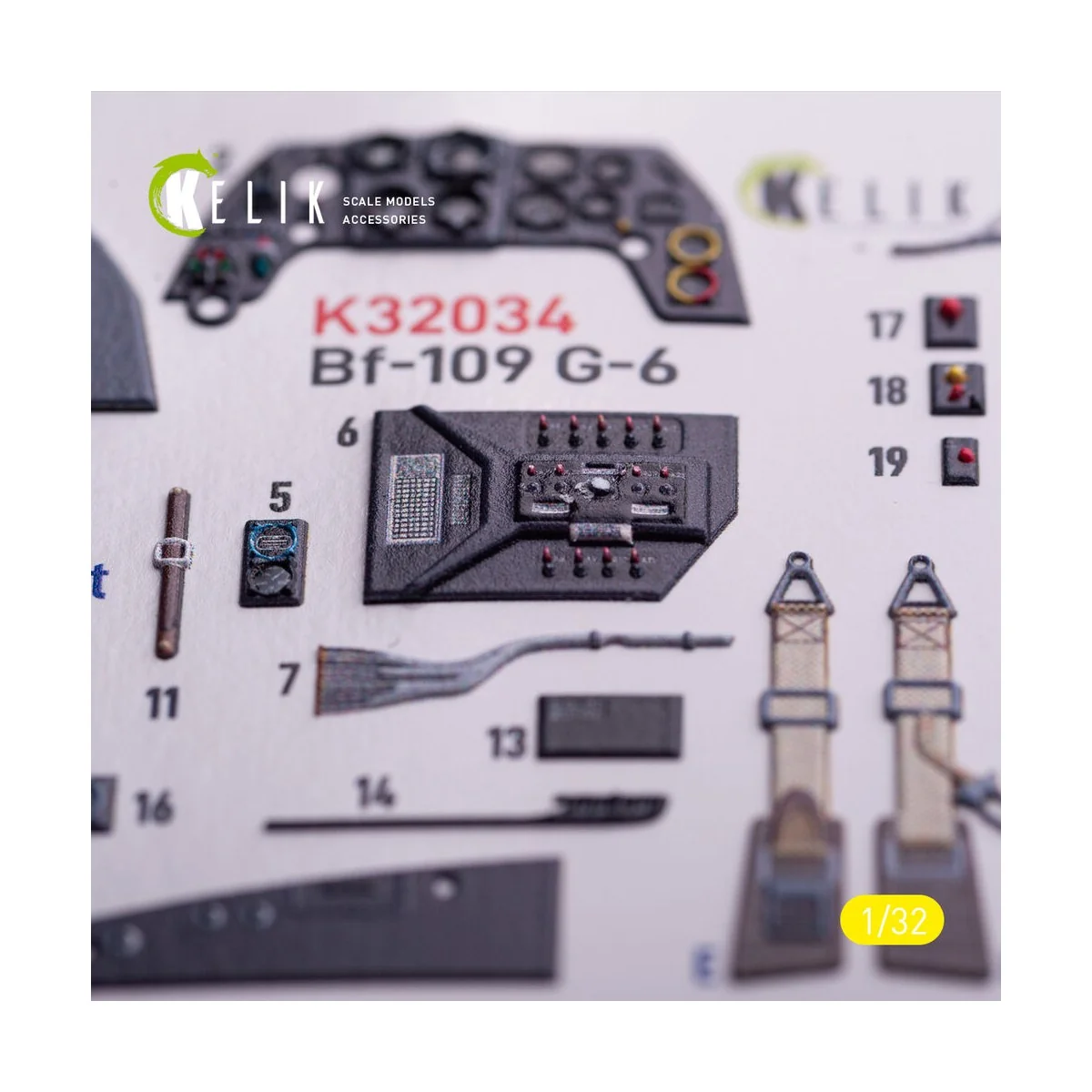 BF-109 G-6 - interior 3D decals for Trumpeter kit, 1/32 - Kelik K32034