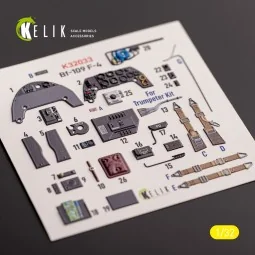 BF-109 F-4 - interior 3D decals for Trumpeter kit, 1/32 - Kelik K32033