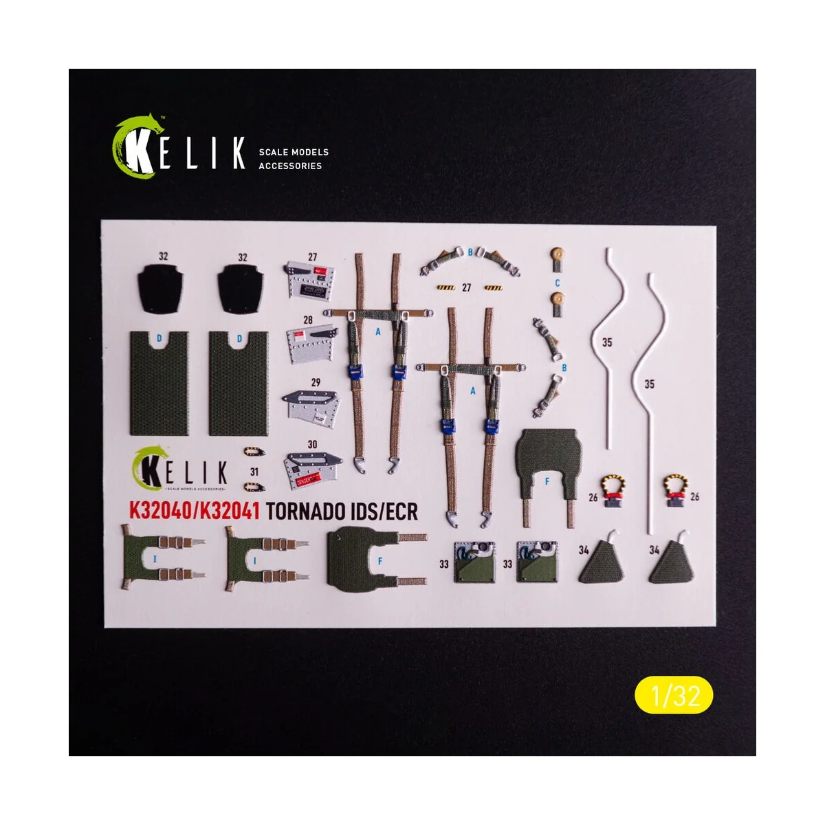 Tornado ECR - interior 3D decals for Italeri kit, 1/32 - Kelik K32041