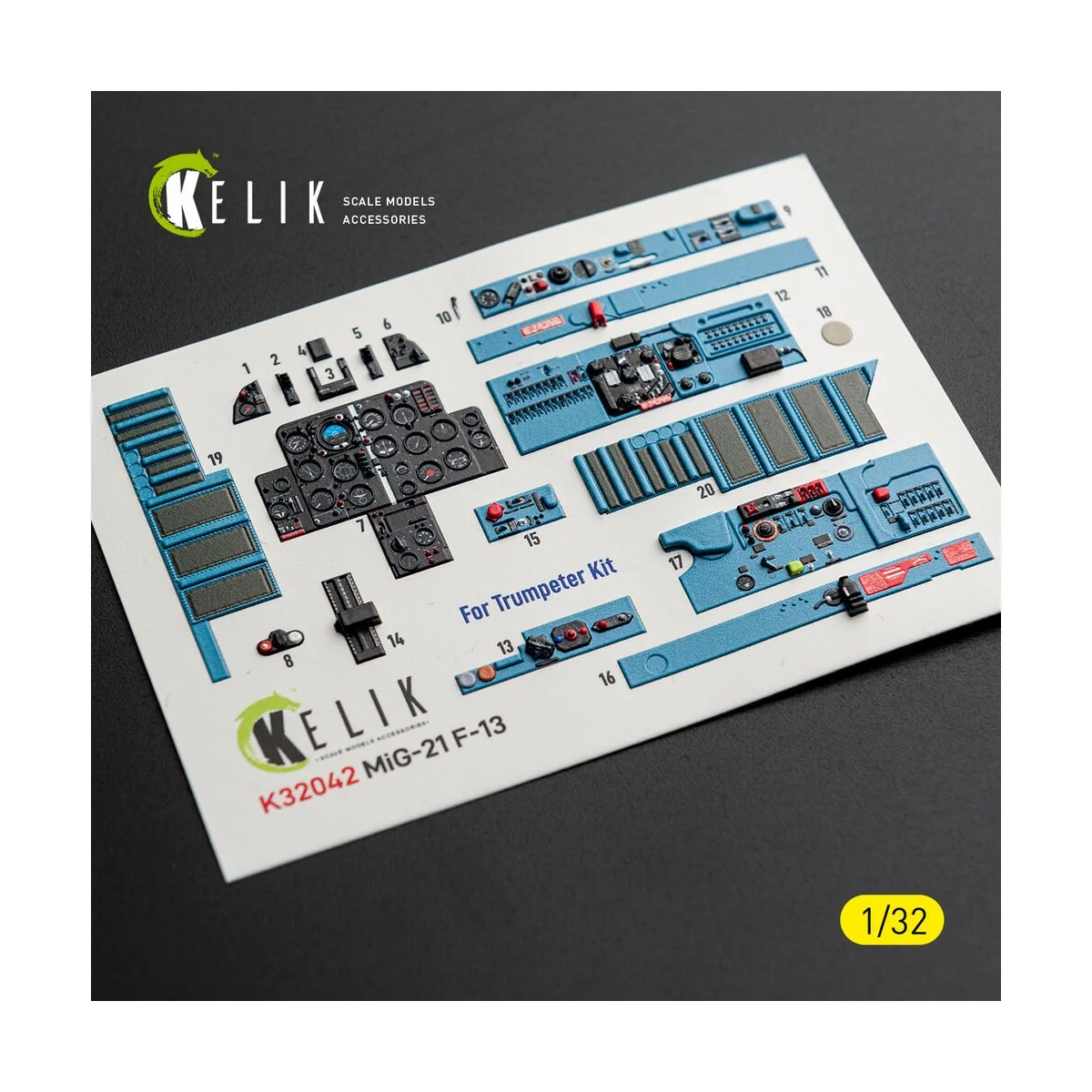 MiG-21 F-13 export version - interior 3D decals for Trumpeter kit, ... MiG-21 F-13 export version - interior 3D decals for Trumpeter kit, ...