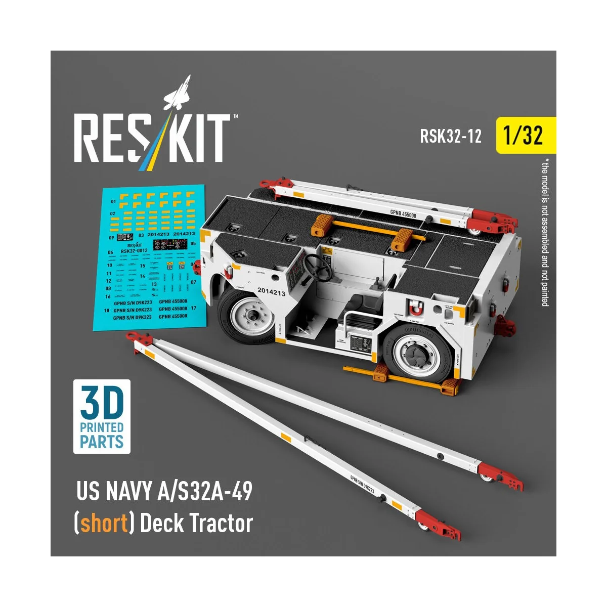 US NAVY A/S32A-49 (short) Deck Tractor (3D Printed model kit), 1/32...