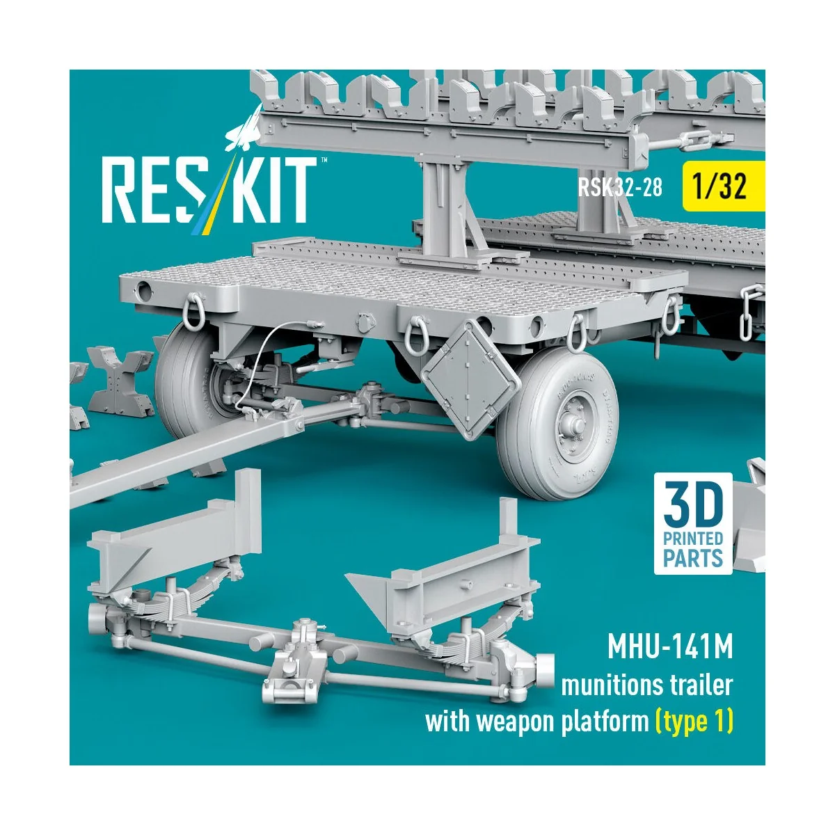 MHU-141M munitions trailer with weapon platform (type 1) (3D Printe...