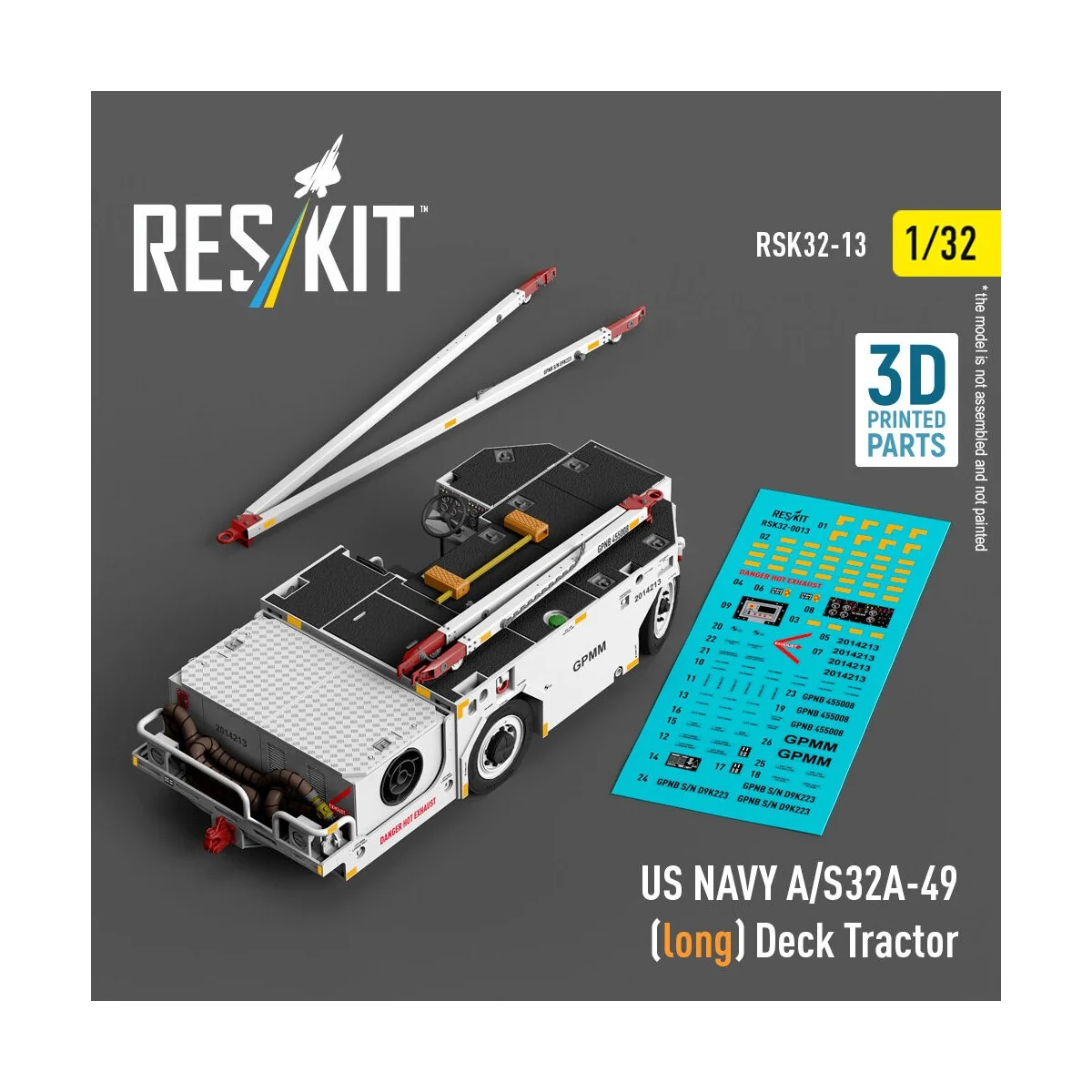 US NAVY A/S32A-49 (long) Deck Tractor (3D Printed model kit) - ResK...