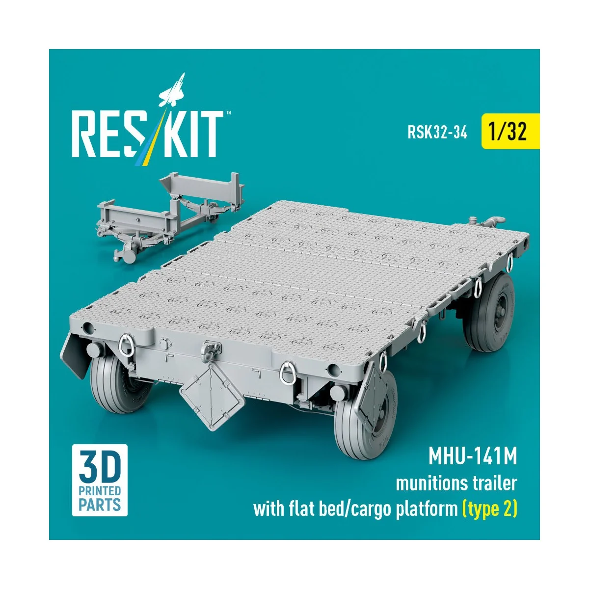 MHU-141M munitions trailer with flat bed/cargo platform (type 2) (3...